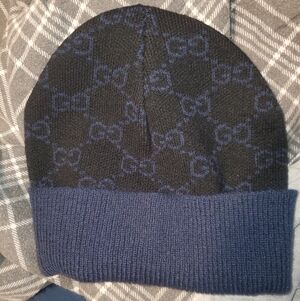Gucci Navy and Black Knit Hat